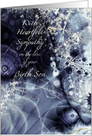 Loss of Birth Son, Blue Metallic effect Fractal Art card