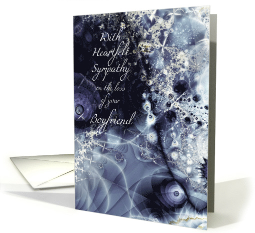 Loss of Boyfriend, Blue Metallic effect Fractal Art card (1497340)