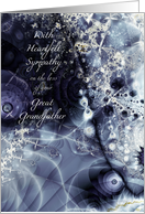 Loss of Great Grandfather, Blue Metallic effect, Fractal Art card