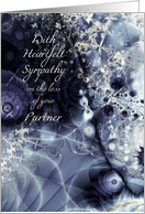 Loss of Partner, Blue Metallic effect, Fractal Art card