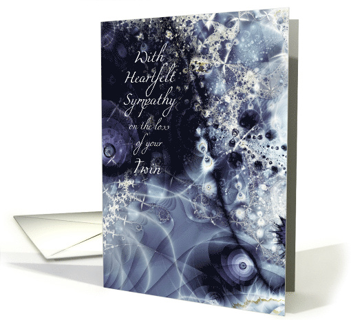 Sympathy, For Loss of Twin, Blue Metallic effect, Fractal card
