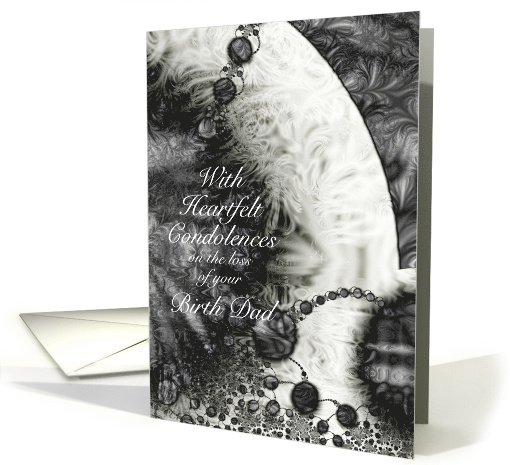 Sympathy Loss of Birth Dad, Soft Moon Water Fractal Art card (1499298)