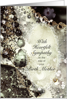 Sympathy, Loss of Birth Mother, Pearls and Lace, Soft Lacy Fractal card