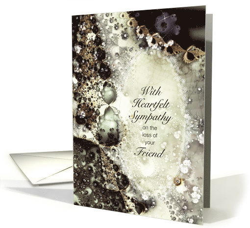Sympathy, Loss of Friend, Pearls and Lace, Soft Lacy Fractal card