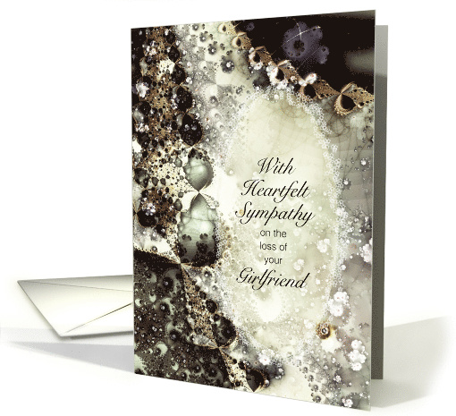 Sympathy, Loss of Girlfriend, Pearls and Lace, Soft Lacy Fractal card