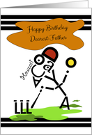 Happy Birthday, Dearest Father, Cricket Character, Typography Art card