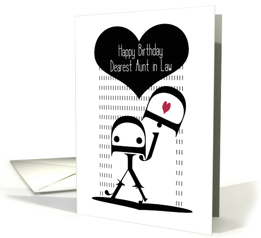 Happy Birthday, Aunt in Law, Robot Girl, Typography Art card (1514060)