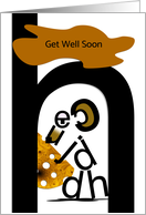 Get Well Soon, Mouse and Cheese, Typography Art card