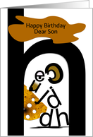 Happy Birthday, Son, Mouse and Cheese, Typography card