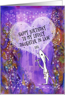 Happy Birthday, Daughter in Law, Rabbit with Hammer and Heart, Art card