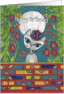 Happy Birthday, Cat Princess with Candy Crown card