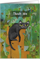 Thank You, Lucky Black Cat, Abstract card