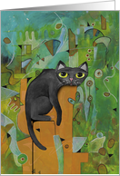 Blank, Lucky Black Cat, Abstract card