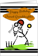 Happy Birthday, Dearest Granddaughter, Cricket, Typography Art card