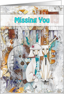 Missing You, Poodle Dogs, Abstract card