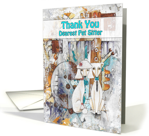Thank You, Dearest Pet Sitter, Poodle Dogs, Abstract card (1634248)