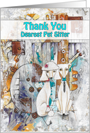 Thank You, Dearest Pet Sitter, Poodle Dogs, Abstract card