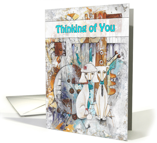 Thinking of You, Poodle Dogs, Abstract card (1634250)