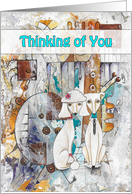 Thinking of You, Poodle Dogs, Abstract card