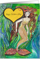 Happy Mother’s Day, Mermaid and Blue Fish, card