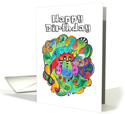 Happy Birthday Cute Doodle Children's Birthday card (1647722)