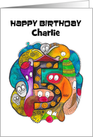 Happy Fifth Birthday Custom Card Pirate inspired Children’s Birthday card