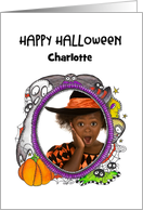 Happy Halloween Custom Photo Kids Spooky Custom Name card