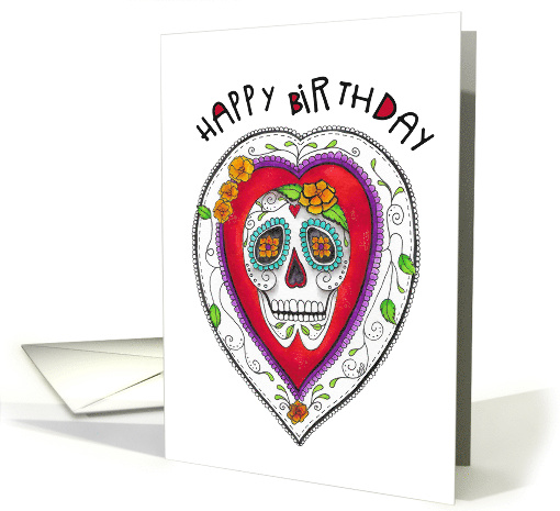 Happy Birthday Sugar Skull Candy Skull card (1650582)