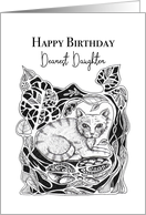 Happy Birthday Dearest Daughter Little Cat in garden card