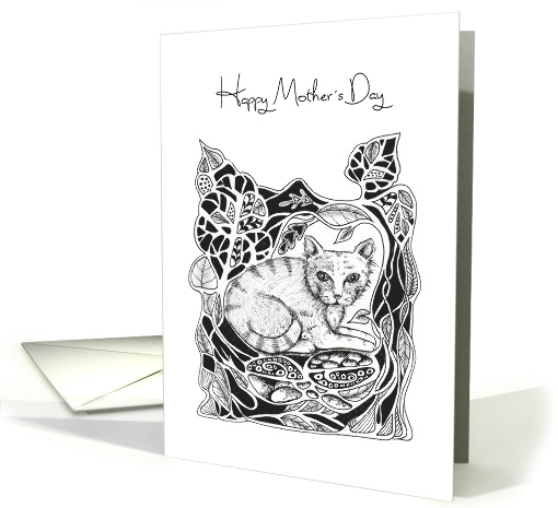 Happy Mother's Day Little Cat in garden card (1658454)