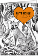 Happy Birthday Dearest Step Daughter Fox in Woodland card