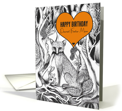 Happy Birthday Dearest Foster Mom Fox in Woodland card (1658878)