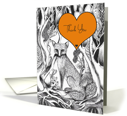Thank You Fox in Woodland card (1658924)