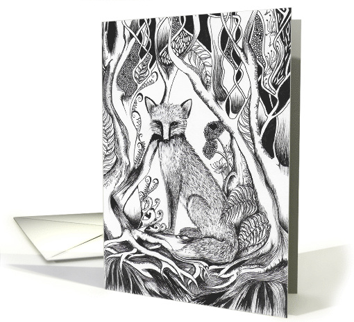 Blank Fox in Woodland card (1658928)