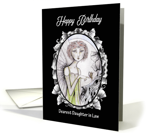 Happy Birthday Dearest Daughter in Law Fairy Butterfly and Moon card