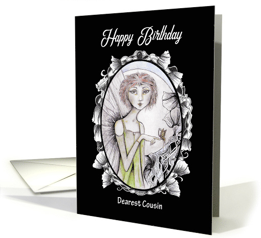Happy Birthday Dearest Cousin Fairy Butterfly and Moon card (1661908)