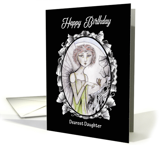 Happy Birthday Dearest Daughter Fairy Butterfly and Moon card