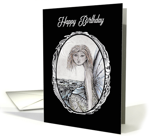 Happy Birthday Mermaid Fairy and Moon card (1661980)