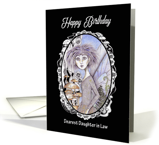 Happy Birthday Daughter in Law Gothic Punk Fairy and Mushrooms card