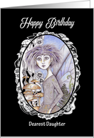 Happy Birthday Daughter Gothic Punk Fairy and Mushrooms card