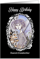 Happy Birthday Grandmother Gothic Punk Fairy and Mushrooms card