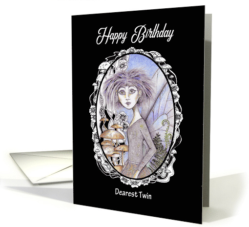 Happy Birthday Twin Gothic Punk Fairy and Mushrooms card (1662090)