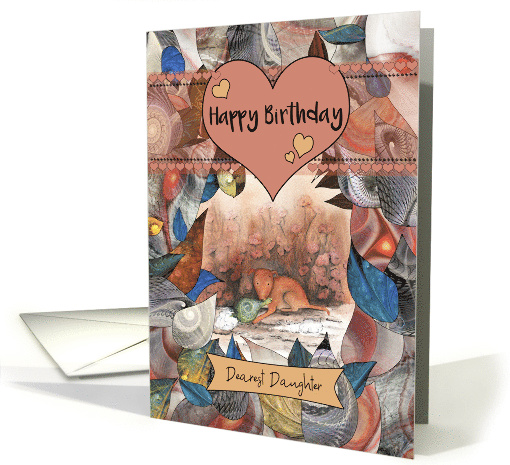 Happy Birthday Dearest Daughter Little Brown Puppy Dog with Toy card