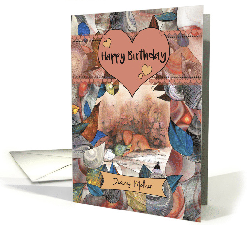Happy Birthday Dearest Mother Little Brown Puppy Dog with Toy card