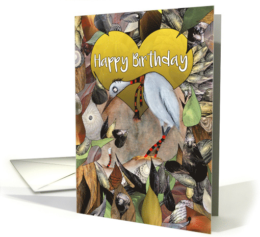 Happy Birthday Little Ergot Bird with Stripy Worm card (1683730)