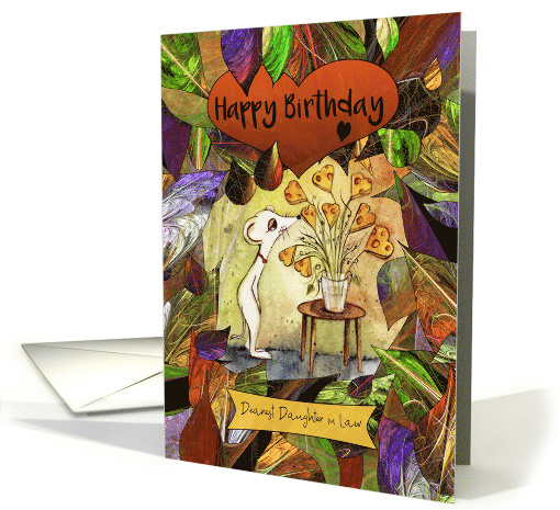 Happy Birthday Dearest Daughter in Law White Mouse with... (1705732)