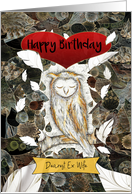 Happy Birthday Dearest Ex Wife with Owl and Feathers card