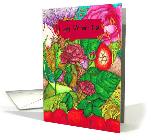 Happy Mother's Day Roses in a Botanical Modern Art style card