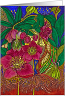 Blank Modern Botanical Hellebore Flowers card