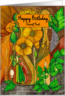 Happy Birthday Dearest Aunt Modern Botanical Poppy Flowers card